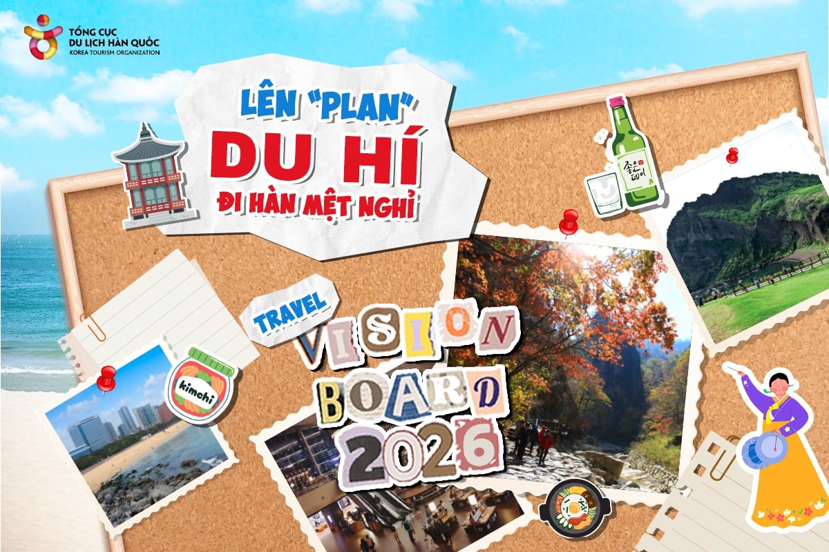 Travel Vision Board 2026 - Lên “plan" du hí, đi Hàn mệt nghỉ ✈️